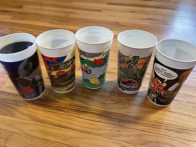 4 VTG 90s McDonalds Looney Tunes Jurassic Park Nascar BK Simpson Plastic Cups • $21.99