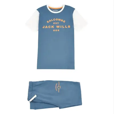 Jack Wills Salcombe China Blue Pyjama Set Junior Boys Age 10-11 Years #REF79 • £14.99