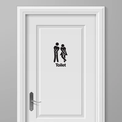 £2.49 • Buy Funny Toilet Door Sign Stick Man Women - Wall Art Sticker Decal Decoration