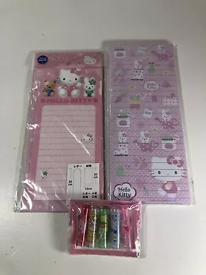 Lot Of Vintage Sanrio Hello Kitty Note Memo Pad Stationary And Pencil Caps New • $14.99