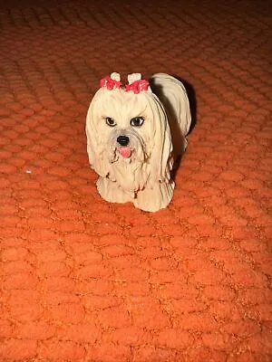 Summit Collection MALTESE WHITE DOG STATUE - CERAMIc Resin-COLLECTIBLE 3x3  • $14