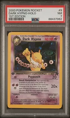 Pokémon TCG 1st Edition Dark Hypno Holo Rare 9/82 Team Rocket 2000 WOTC NM PSA 7 • $0.99