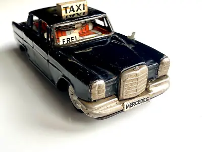 Vintage Mercedes Taxi Japan Made Tin Litho Friction Toy ICHIKO Vehicle  70s • $60