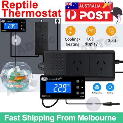 $43.95 • Buy LCD Digital Reptile Thermostat PID Fish Tank Day &Night Dimming With Timer Heat