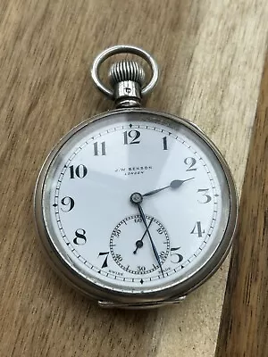 Victorian Solid Silver Pocket Watch J.W.Benson London C1936 • £265