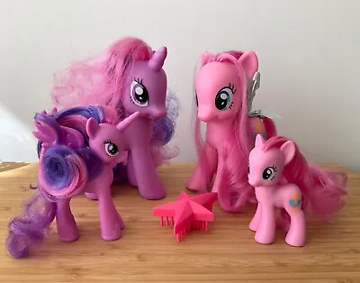 My Little Pony Pinkie Pie & Twilight Sparkle G4 4 Pony Figures Bundle Exc Cond • £22