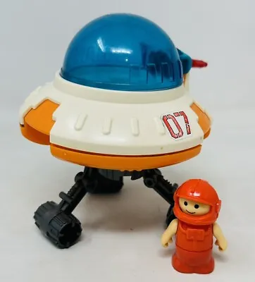 Vintage 1984 Play World Toys Space Station Round Aircraft UFO & Astronaut Figure • $18.39