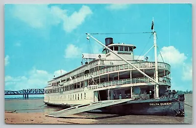 Postcard TN Memphis The Delta Queen Steam Boat Mississippi River Bridges • $4.21