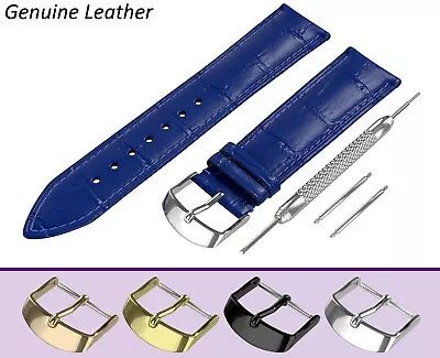 Fits LOUIS ERARD Blue Genuine Leather Watch Strap Band For Buckle Clasp 18-24mm • £7.95