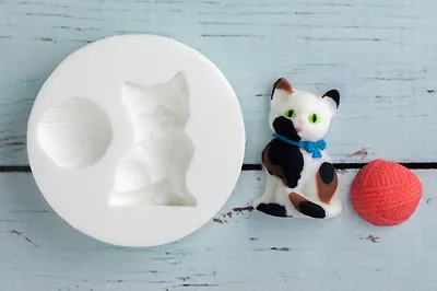 £7 • Buy Kitten, Cat, Wool, Food Grade Silicone Sugar Craft/chocolate/fimo Mould M025