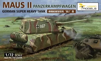 Vespid 1/72 German Panzerkampfwagen Maus II Super Heavy Tank W/Metal Barrel • $21.63