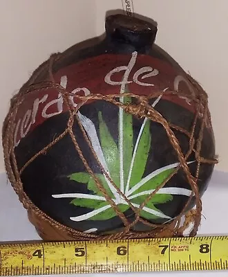 Recuerdo De Oaxaca Mexcal Black Mexican Pottery Bottle EMPTY Original Cork • $15