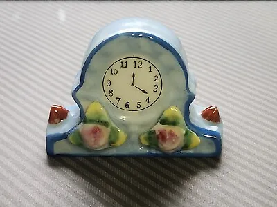 Vintage Miniature Blue Mantle Clock Figurine Made In Occupied Japan • $6