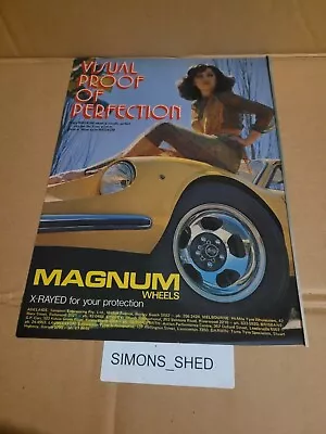 Vintage Magazine Advertising Page Car Magnum Wheels  • $5