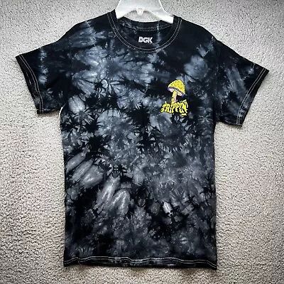 DGK Mens Shirt Small Black Tie Dye Trippin Magic Mushroom Casual Pullover Tee • $19.94