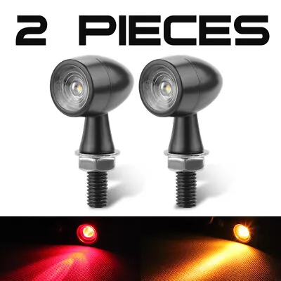 Motorcycle LED Mini Amber White Red Brake Running Turn Signal Light Indicator • $12.99