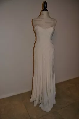 Nicole Miller Silk/spandex Strapless  Wedding Gown Size 6 • $200