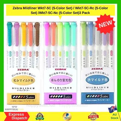 Zebra Mildliner Double-Sided Pastel Highlighter - 15 Color Sets Colour NEW Set • $43.99