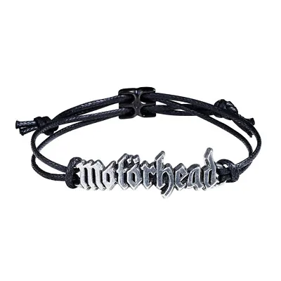 Motorhead Bracelet Pewter Motorhead Logo Leather Cord Rock Wear  By Alchemy • $27.94