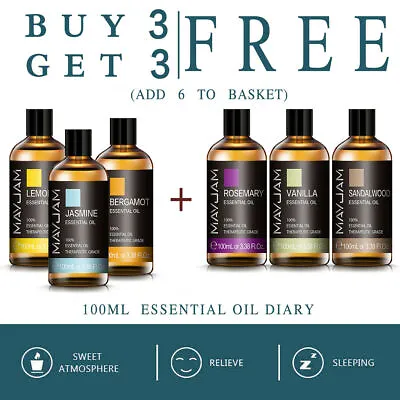 $28.99 • Buy 100ml Essential Oils Diffuser Oil 100% Pure Aromatherapy Therapeutic Grade Oil