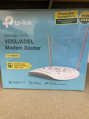 TP-Link TD-W9970  300Mbps Wireless Modem Router - White • £12.57