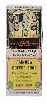 Early Ames Iowa Advertising Matchbook 1930s Ohio Match Co Rainbow Coffee ISU Vtg • $19.99