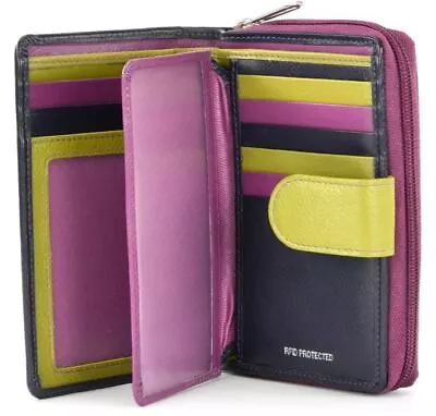 Leather Tab & Zip Coin Wallet Purse By Golunski  Various Colours & RFID • £24.50