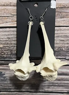 Vertebrae Bone Leverback Earrings Oddities Bone Jewelery Real Bones Goth Punk • $17.50