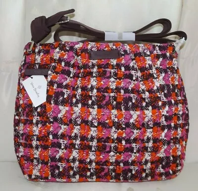 VERA BRADLEY Hadley Crossbody Purse Houndstooth Tweed Pink  Zip Pocket Front NWT • $49.95