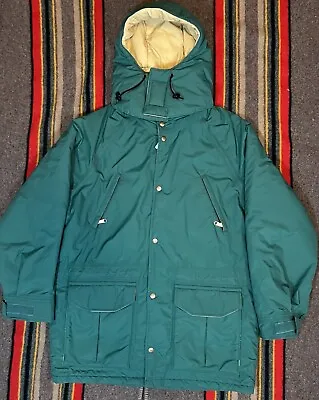 LL Bean Maine Warden’s Parka Down Green Jacket Detachable Hood GoreTex Medium • $175