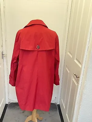 Vintage Wardrobe Brand Red Trench Coat Size 20 Cotton Blend Plus Size Used • $34.47