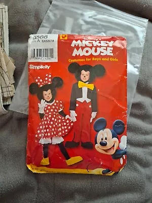 Mickey Minnie Mouse Childrens Costume Simplicity Pattern 9388 Disney 2000  A • $4.99