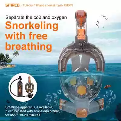 SMACO Full Face Scuba Diving Mask For Adult Anti Fog Goggles Snorkelling Snorkel • $131.99