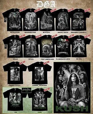 $33.95 • Buy DGA David Gonzales Lowrider Chicano Art Aztec Viva Mexico 420 T Shirt