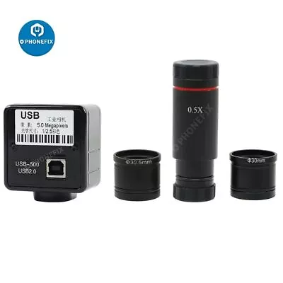 5MP USB CMOS Microscope Camera Digital Eyepiece Free Driver 0.5X C Mount Industr • $28.97