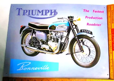 Triumph Sign Vintage Biker Collectible Old British Motorcycle Memorabilia 12x16 • $18.95
