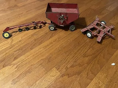 Vintage Ertl International Massey Ferguson Toy Lot Wagon Plow Attachments Farm • $28