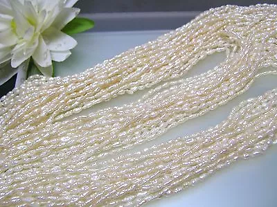 Rare AAA Vintage 3x3.5 Mm Tiny Small Rice Japan Freshwater Pearl Loose Strands • $42.99