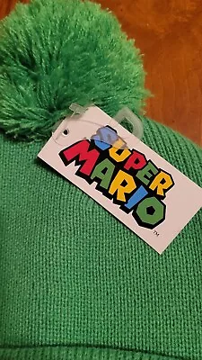 NWT. Lime Green Mario Brothers  L  Beanie. • $7