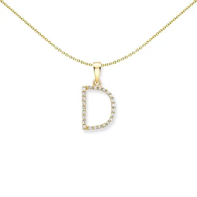 9ct Gold Jewelco London Diamond Initial Charm Pendant Letter D • £278.99