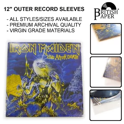 12  Record Sleeves Outer Plastic Vinyl Covers Anti Static Bags 12 Inch LP Albums • £313.99