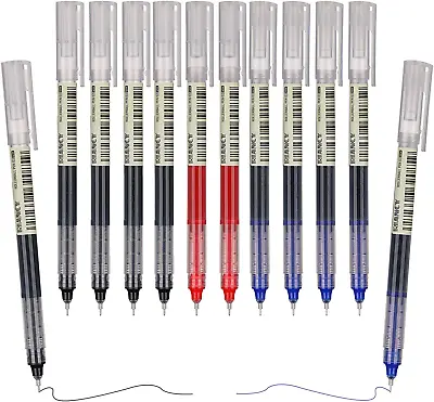 12 Pieces Rolling Ball Pens Quick Dry Ink 0.5 Mm Extra Fine Point Gel Pens Liqui • $7.99