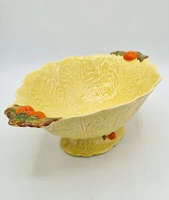 Vintage Carlton Ware Oval Ceramic Bowl Yellow Cabbage Leaf & Tomatoes • £19
