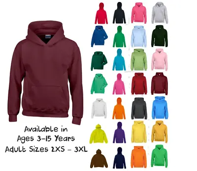 £10 • Buy Boys Girls Plain Hoodie Childrens Kids Ages 1- 15 Hooded Fleece Sweatshirt Top