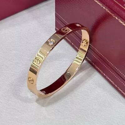 Authentic Cartier LOVE Bracelet Au750 Diamonds US 17 18K Rose Gold Bracelet • $4354.68