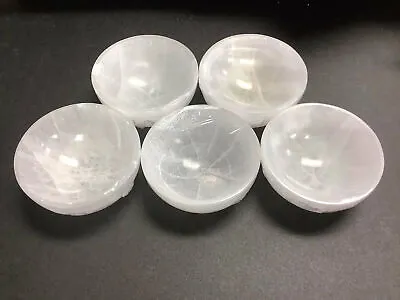 Selenite Bowl ( 3.5 - 4 Inch ) Carved Crystal White Gemstone Charging Dish • $15.91