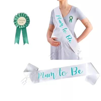 Baby Shower Mum To Be Sash Badge Pin And Sash For Baby Shower Party Celebrations • £3.50