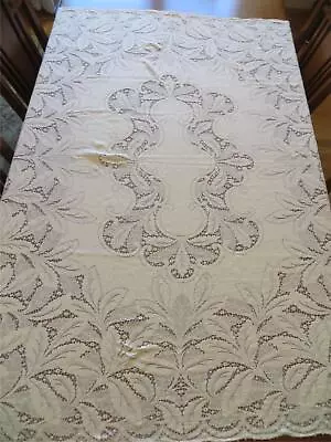 Pretty Vintage Quaker Lace Style Tablecloth Fern Design • $18.99