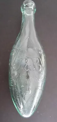 Rare Hamilton Torpedo Bottle Antique Victorian Era Glass J&B Jewsbury Brown • £19