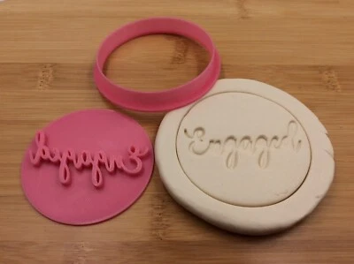 $8.89 • Buy Engaged Engagement Wedding Party Cookie Fondant Embosser Stamp 